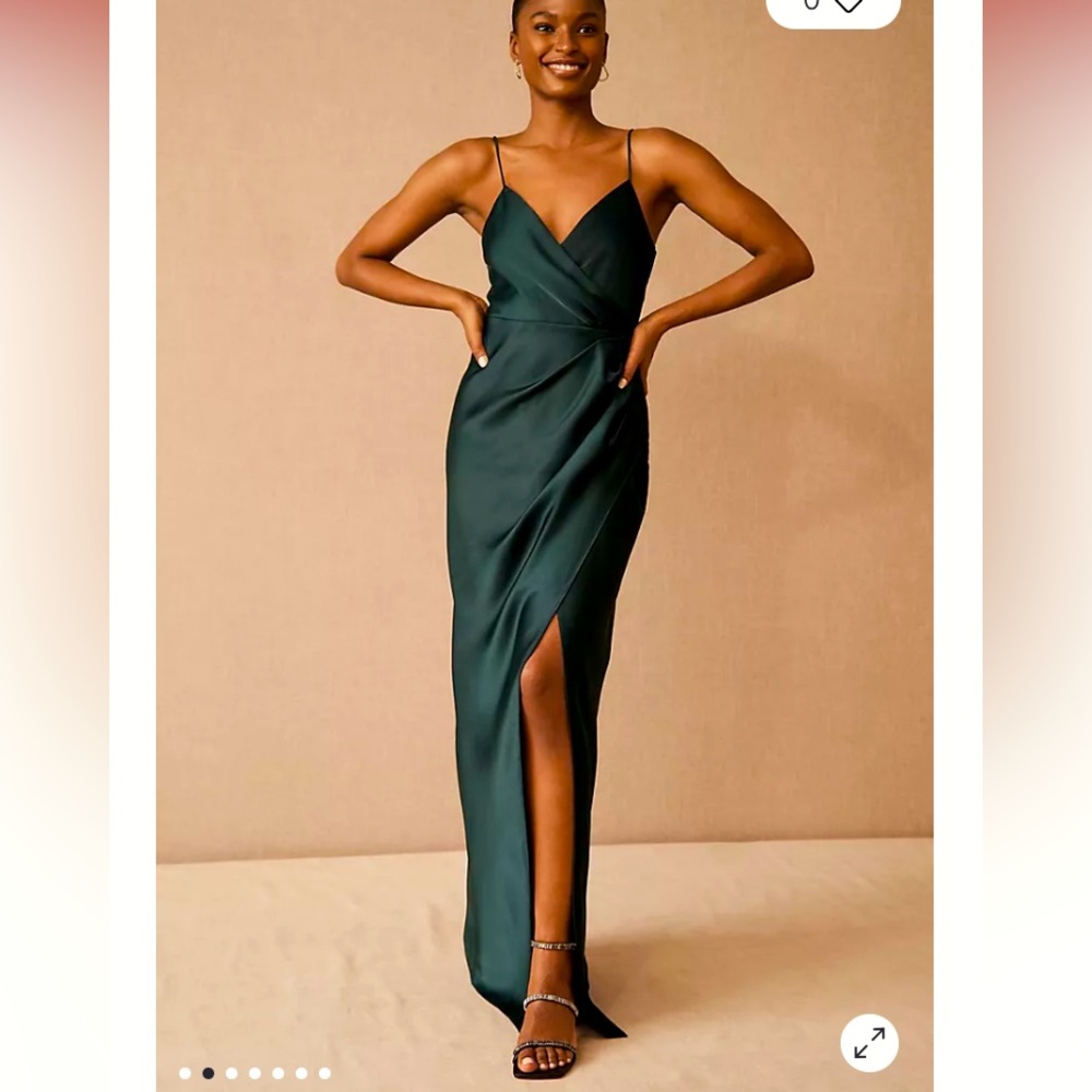 NWT BHLDN forest green criss cross bodice with high slit in a deep green size 6